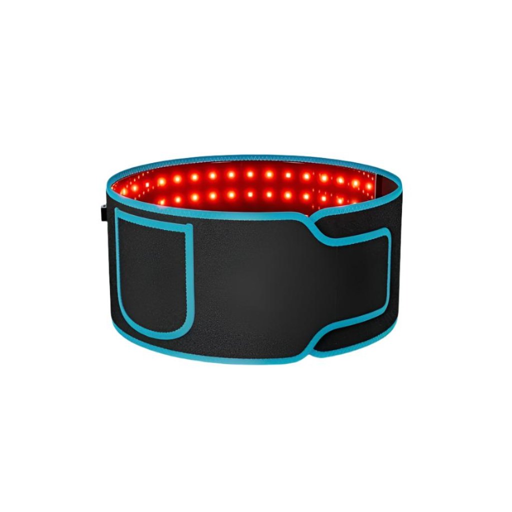 RLB BlinkRecover Red Light Therapy Wrap featuring 63 red lights and 42 infrared lights for targeted pain relief and muscle recovery