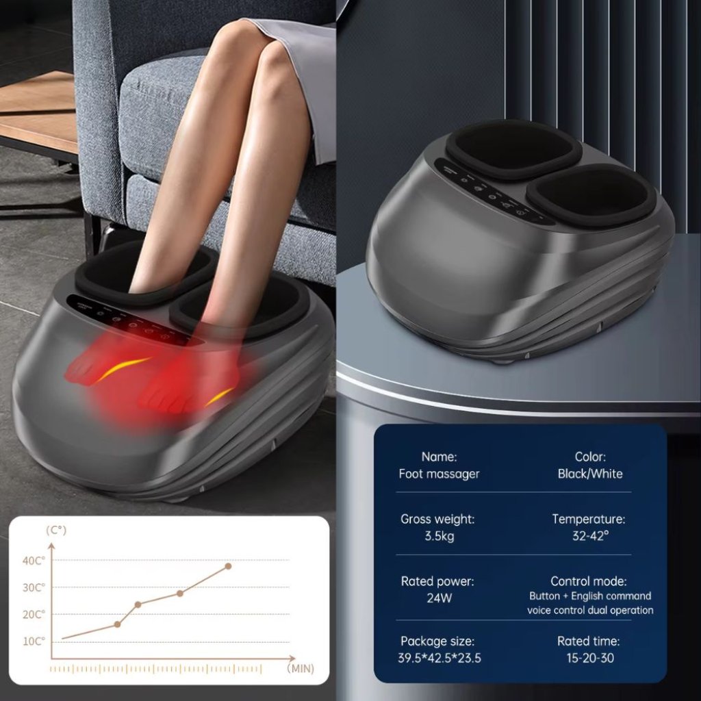 Red Light Shiatsu Foot Massager w/ Heat &amp; Voice Control